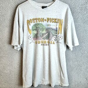 Vintage 90s Cotton Pickin T-shirt Georgia Graphic Tee Size XL Soffe's Choice